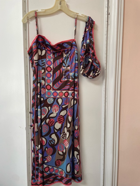 Emilio Pucci Dresses & Skirts - Emilio Pucci Brown, Blue and Pink Geometric Strap Maxi Dress with underwear